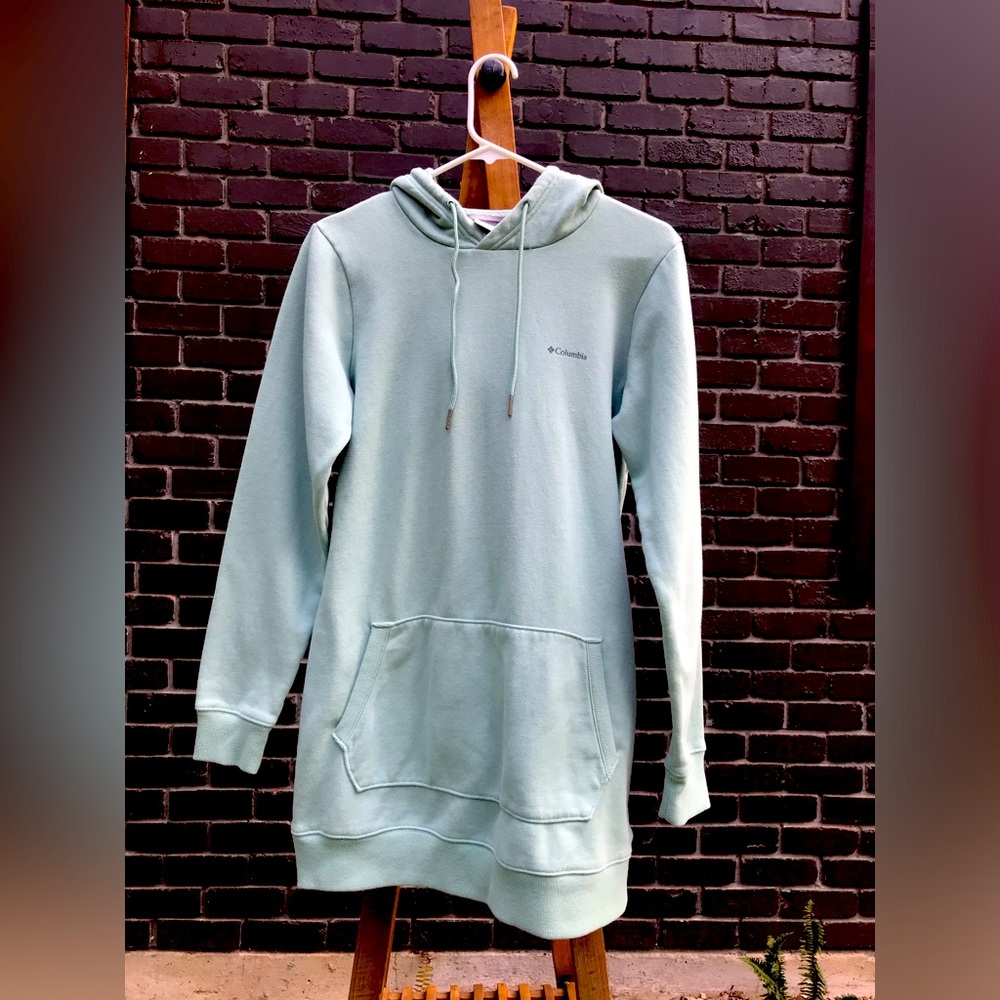 Columbia Sweatshirt Dress Size Small Light Blue
